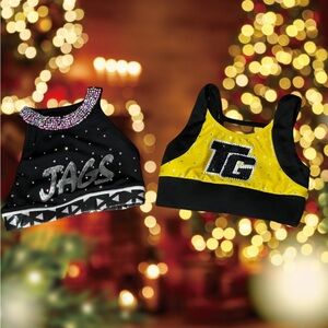 JAGS and TC Cheer Crop Tops - Black and Yellow